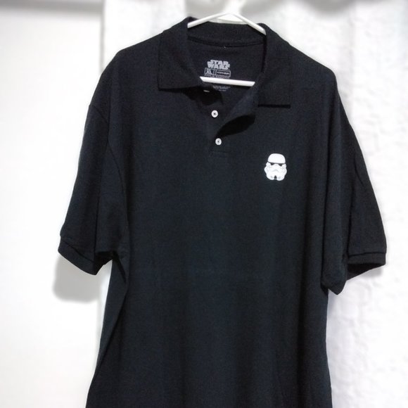 Star Wars man collar Tshirt Size XL Black 100% Cotton Short Sleeves *001 - Picture 2 of 8